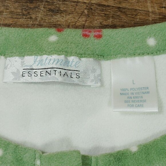 Intimate Essentials LARGE Sleep Dress Shirt Gown NWT Green Sheep Pocket - Picture 4 of 9